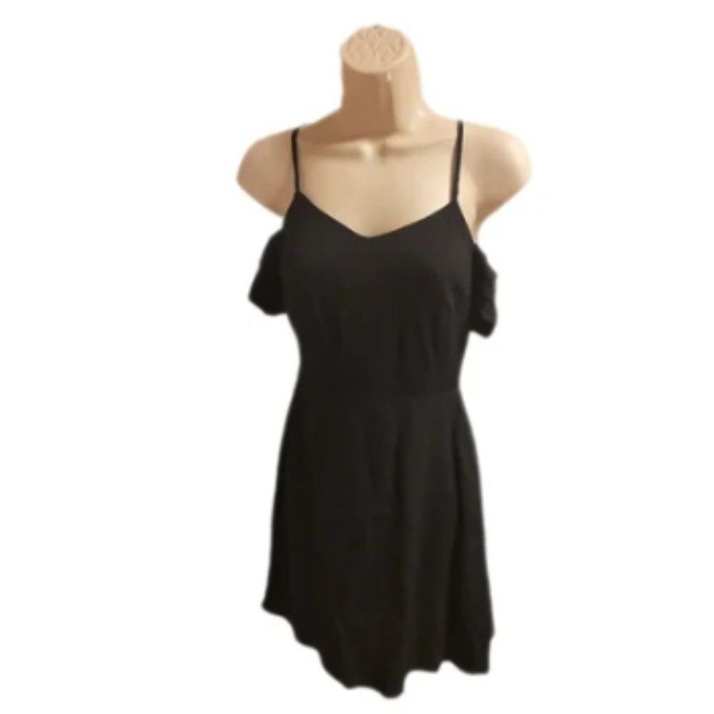 Reformation Livi Dress NWT Black Short Sleeve Square Neckline Size Small